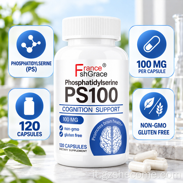 Shecome Fosfatidilserina Capsule Supporto per la salute del cervello